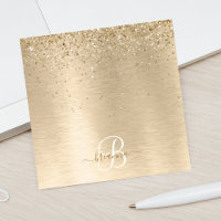 Imitate Gold Brushmetall Glitzer Print Monogram Na