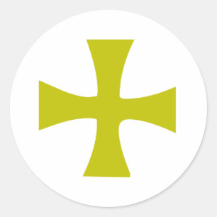 Imitate Gold Byzantinisches Kreuz Runder Aufkleber