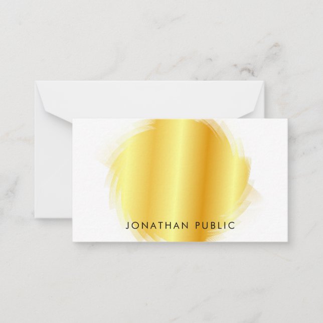 Imitate Gold Calligraphy Monogram Elegant Template Mitteilungskarte (Vorderseite)