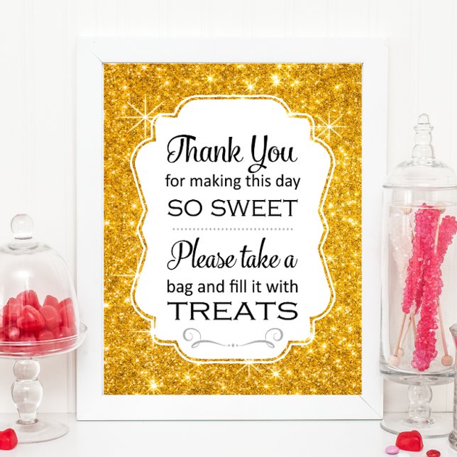 Imitate Gold Candy Buffet Brautparty signieren Pri Fotodruck (Von Creator hochgeladen)