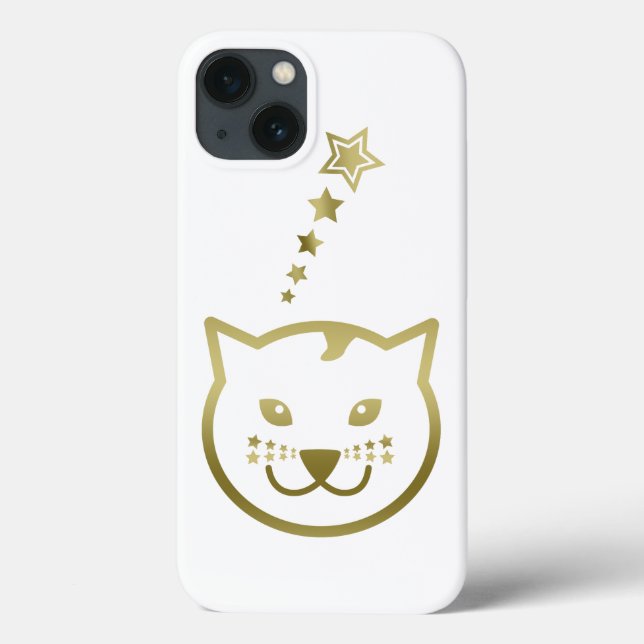 Imitate Gold Cat Face - Benutzerdefinierte Hinterg Case-Mate iPhone Hülle (Rückseite)