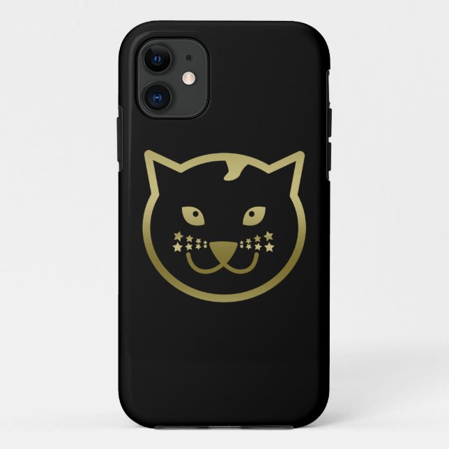 Imitate Gold Cat Face - Benutzerdefinierte Hinterg Case-Mate iPhone Hülle (Rückseite)