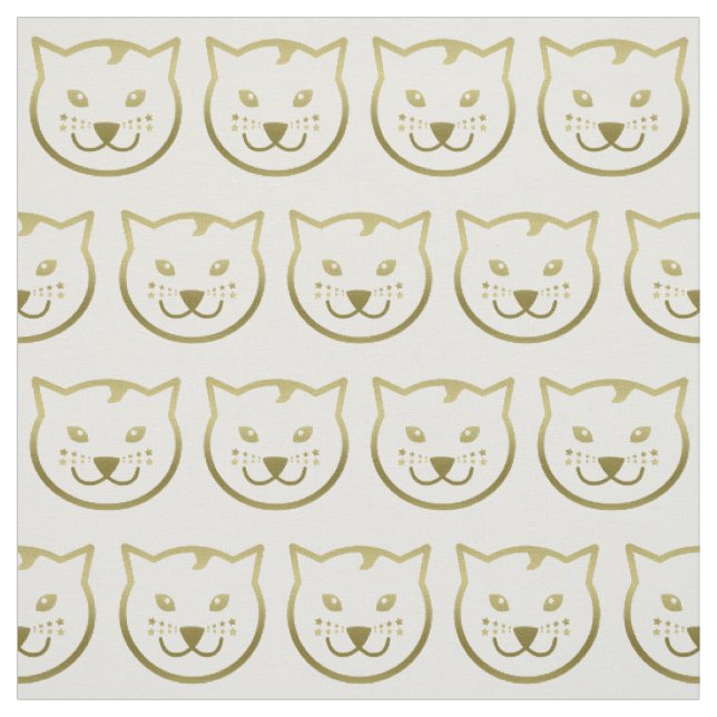 Imitate Gold Cat Face - Benutzerdefinierte Hinterg Stoff (Muster)