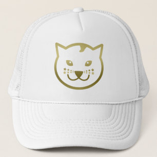 Imitate Gold Cat Face - Benutzerdefinierte Hinterg Truckerkappe