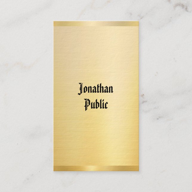Imitate Gold Classic Schriftart Vintag Template El Visitenkarte (Vorderseite)