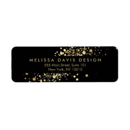 Imitate Gold Confetti auf dem Black Modern Address