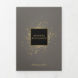 Imitate Gold Confetti auf Grau Broschüre