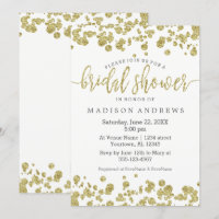 Imitate Gold Confetti Bling Bridal Dusche Einladun