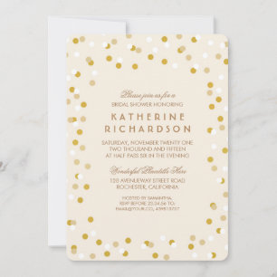 Imitate Gold Confetti Bridal Dusche Einladung