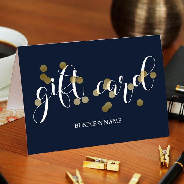 Imitate Gold Confetti & Dark Blue Gift Card (Von Creator hochgeladen)