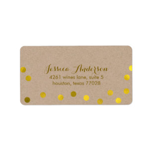 Imitate Gold Confetti Dots Adressaufkleber