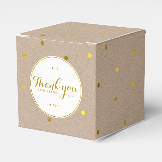 Imitate Gold Confetti Dots Geschenkschachtel (Vorderseite)