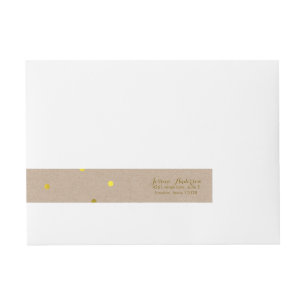 Imitate Gold Confetti Dots Rundum-Adressaufkleber