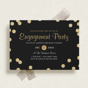 Imitate Gold Confetti Engagement Party einladen Einladung