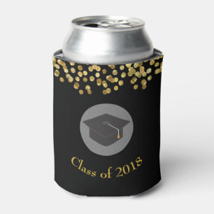 Imitate Gold Confetti & Graduation Cap Class 20xx Dosenkühler