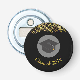Imitate Gold Confetti & Graduation Cap Class 20xx Flaschenöffner
