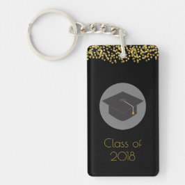 Imitate Gold Confetti & Graduation Cap Class 20xx Schlüsselanhänger