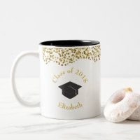 Imitate Gold Confetti & Graduation Cap Class 20xx