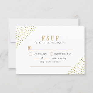Imitate Gold Confetti Hochzeitsbuffet UAWG RSVP Karte