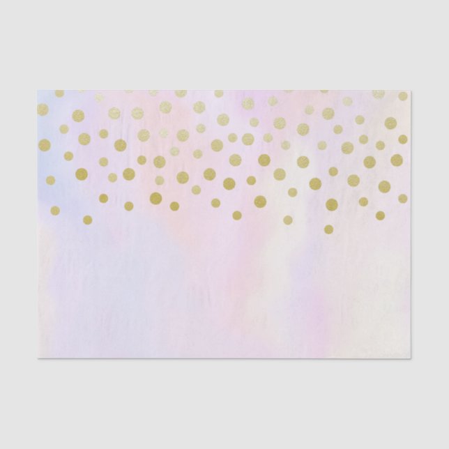 Imitate Gold Confetti Lila Wasserfarbe Seidenpapier (Vorderseite)