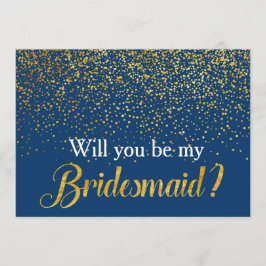 Imitate Gold Confetti Marine Werden Sie meine Brid Einladung