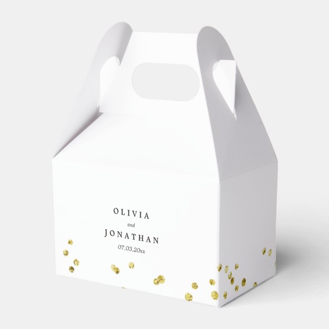 Imitate Gold Confetti | Moderne Gastgeschenk Hochz Geschenkschachtel (Vorderseite)