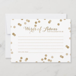 Imitate Gold Confetti Moderne Wörter der Ratenkart Hinweiskarte
