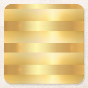 Imitate Gold Custom Blank Moderne Elegante Vorlage Rechteckiger Pappuntersetzer