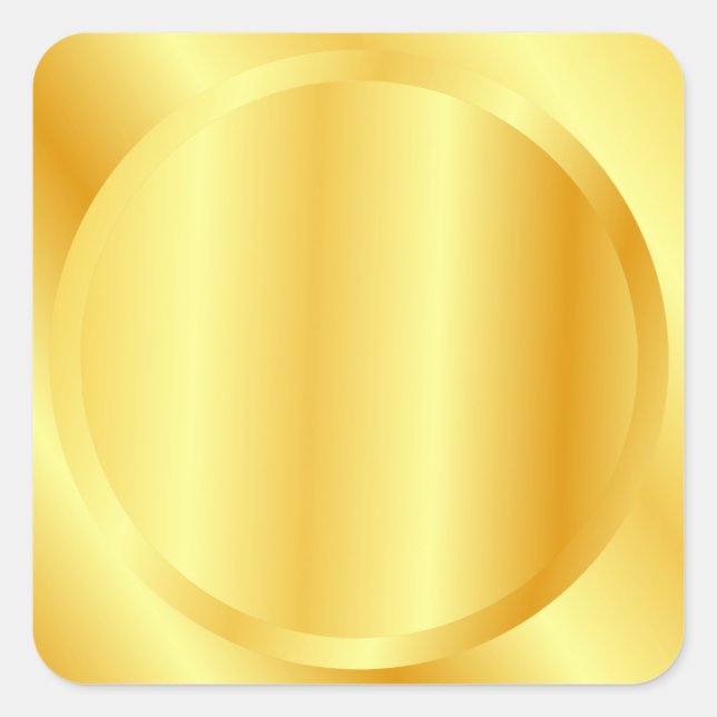 Imitate Gold Custom Metallic Look Blank Template Quadratischer Aufkleber (Vorderseite)