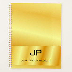 Imitate Gold Custom Mit Monogramm Template Elegant Planer