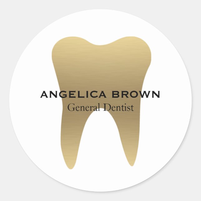 Imitate Gold Dental Runder Aufkleber (Vorderseite)