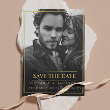 IMITATE GOLD ELEGANT FRAME FOTO SAVE THE DATE