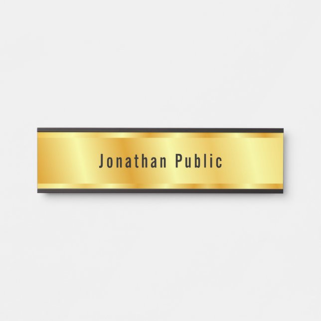 Imitate Gold Elegante Glamour Trendy Template Türschild (Vorderseite )