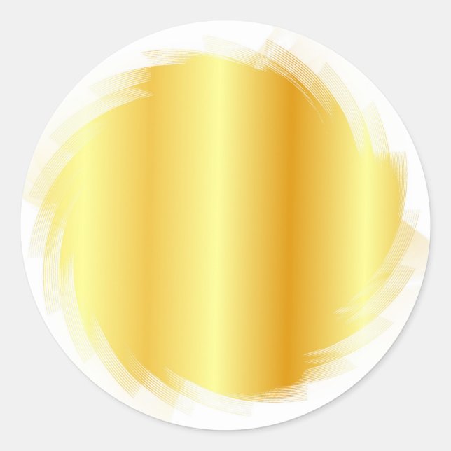 Imitate Gold Elegante Hinzufügen einer leeren Text Runder Aufkleber (Vorderseite)