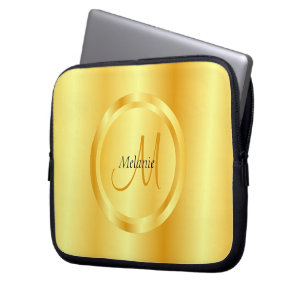 Imitate Gold Elegante Moderne Monogram Trendy Temp Laptopschutzhülle