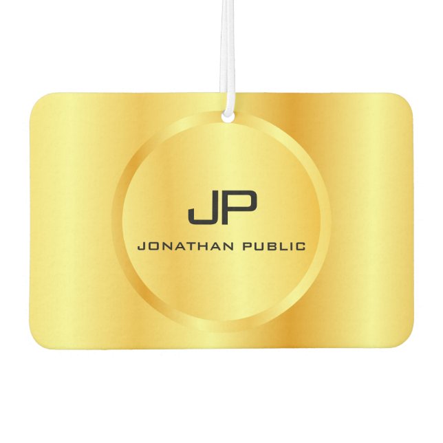 Imitate Gold Elegante Moderne Monogram Vorlage Autolufterfrischer (Vorderseite)