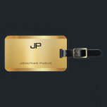 Imitate Gold Elegante Moderne Monogram Vorlage Gepäckanhänger<br><div class="desc">Imitate Gold Elegant Moderne Monogram Luxuriöse Template Gepäckmarke.</div>