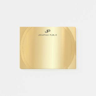 Imitate Gold Elegante moderne Monogramm-Vorlage Post-it Klebezettel