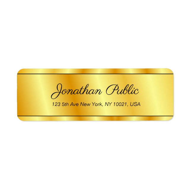 Imitate Gold Elegante Moderne Vorlagenhandschrift (Vorne)