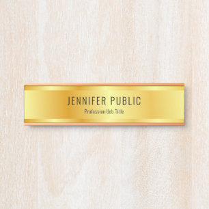 Imitate Gold Elegante Rose Gold Moderne Vorlage Türschild