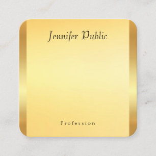 Imitate Gold Elegante Script Glamour Template Mode Quadratische Visitenkarte