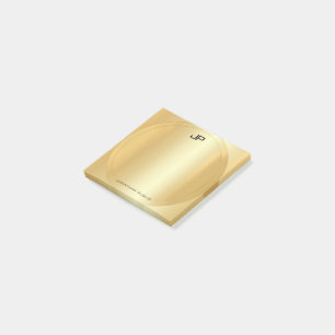 Imitate Gold Elegantes modernes Mit Monogramm Temp Post-it Klebezettel