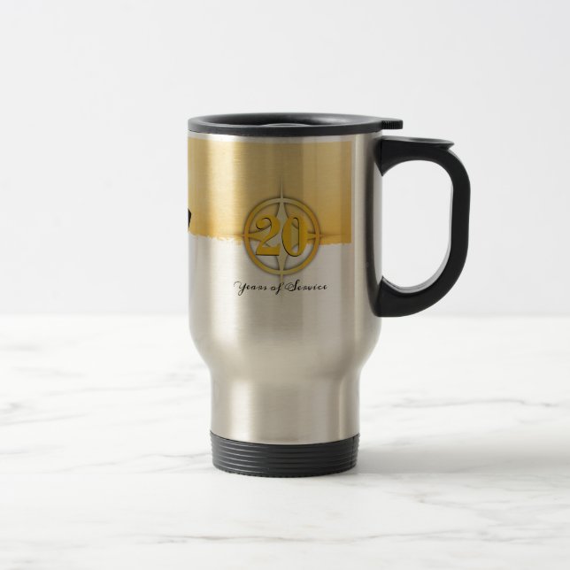Imitate Gold Emblem Mitarbeiter 20 Jahre Jubiläum Reisebecher (Rechts)