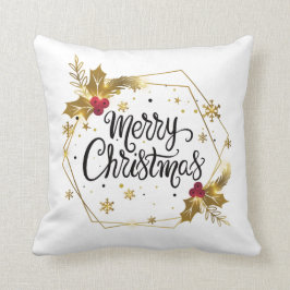 Imitate Gold Floral Frohe Weihnachten| Kissen