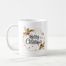 Imitate Gold Floral Frohe Weihnachten| Tasse