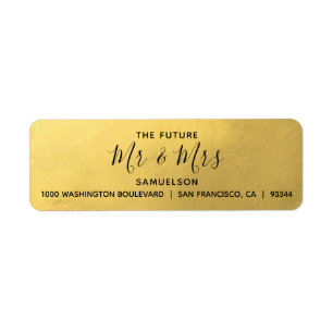 Imitate Gold Foil Black Future Mr & Mrs. Wedding