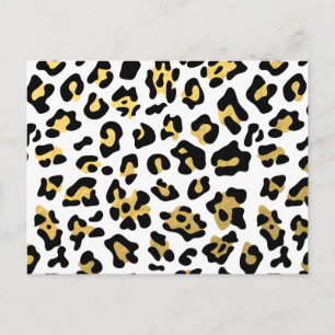 Imitate Gold Foil Black Leopard Druckmuster Postkarte