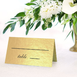 Imitate Gold Foil Black Script Calligrafy Hochzeit Platzkarte