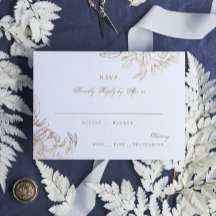Imitate Gold Foil Blumen Hand Drawn Elegante Hochz