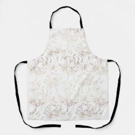 Imitate Gold Foil Blumen Hand Drawn Elegante Schürze